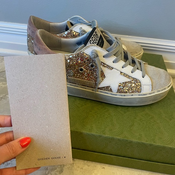Golden Goose Hi Star Gold Glitter, size 38 - Picture 2 of 9